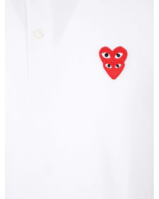COMME DES GARÇONS PLAY White Short-Sleeved Polo Shirt for men
