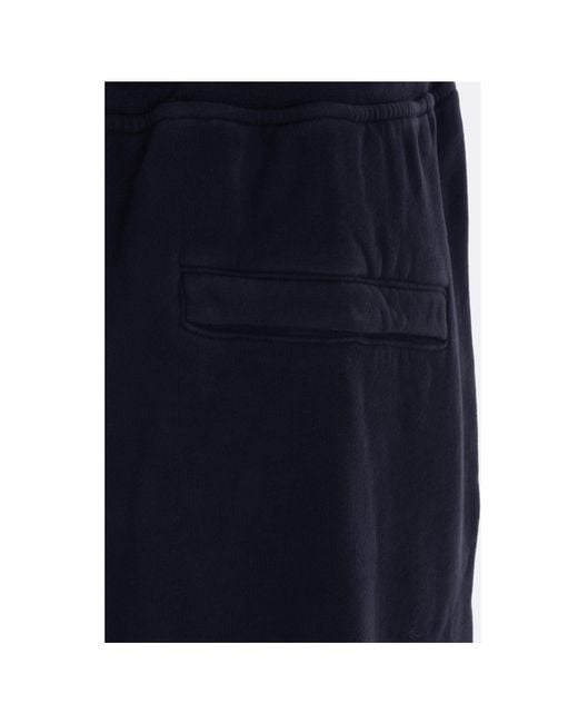 Stone Island Blue Logo Patch Drawstring Trousers for men