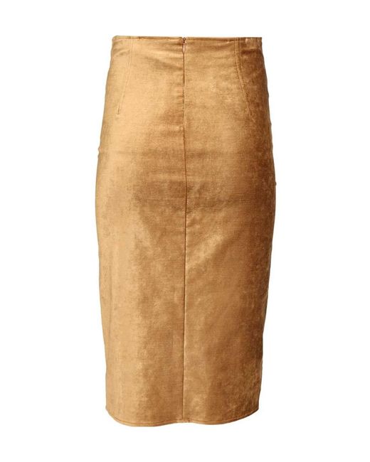 Forte_forte Natural Stretch Velvet Pencil Skirt