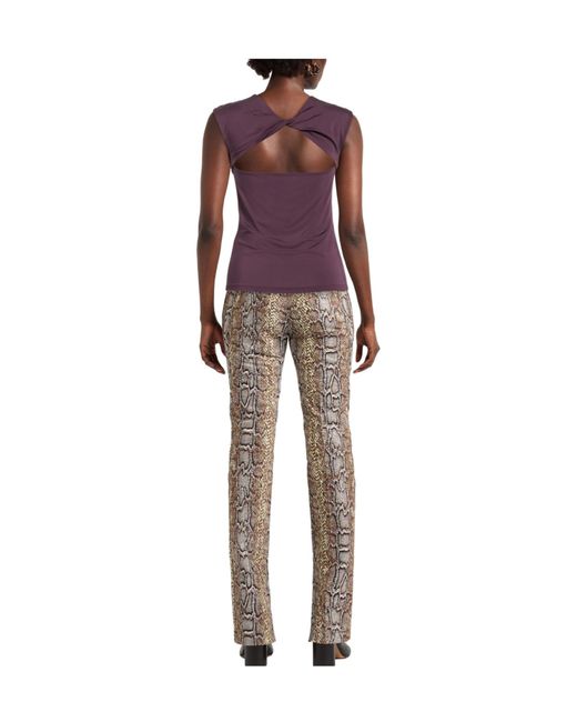 MAX&Co. Purple Crew-Neck Sleeveless Fitted Vest