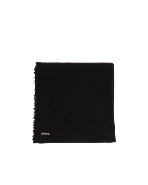 Faliero Sarti Black Solid Color Scarf