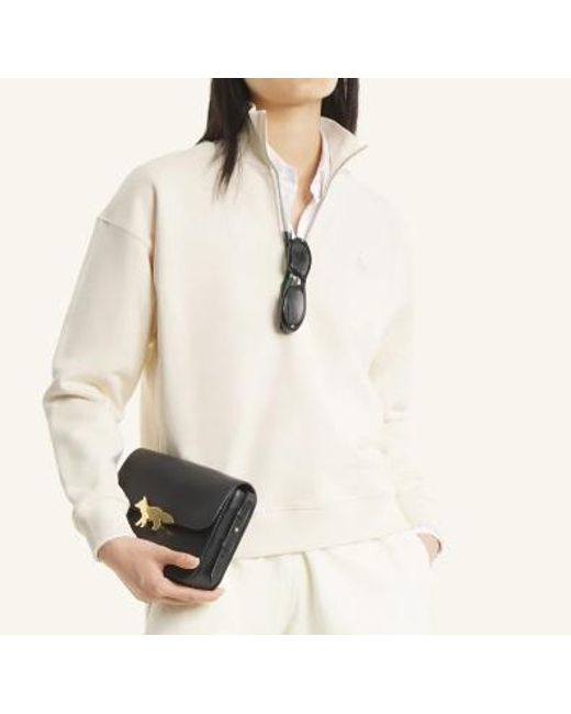 Maison Kitsuné White Maison Kitsuné Baby Fox Half Zip Sweatshirt