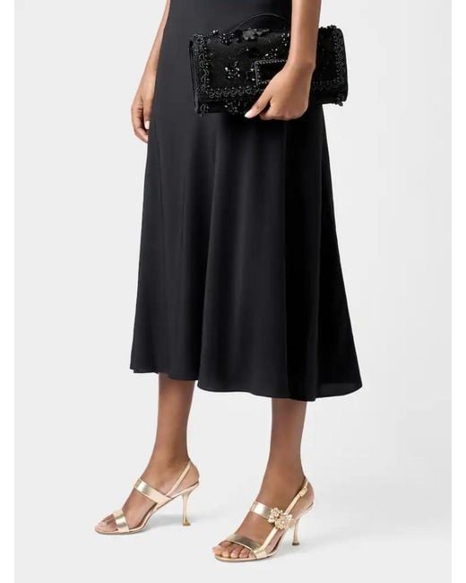 Roger Vivier Metallic Crystal Buckle Heeled Sandals