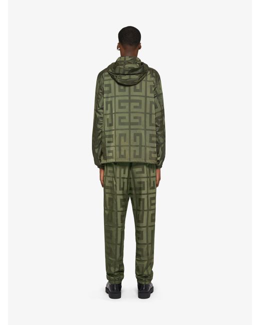 Givenchy Green 4G Pattern Hooded Windbreaker for men