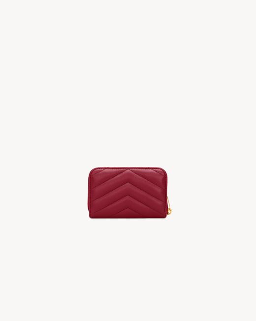 Saint Laurent Red Cassandre Quilted Wallet