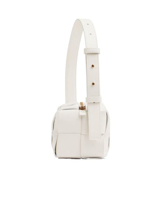 Bottega Veneta White Brick Cassette Small Shoulder Bag