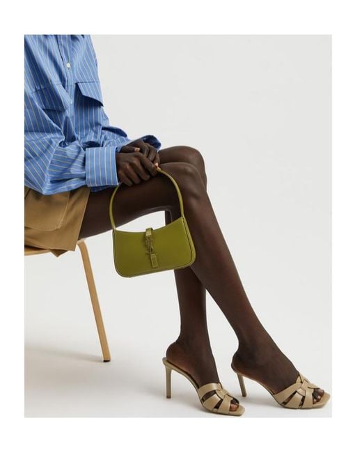 Saint Laurent Brown Tribute 85 Leather Mules