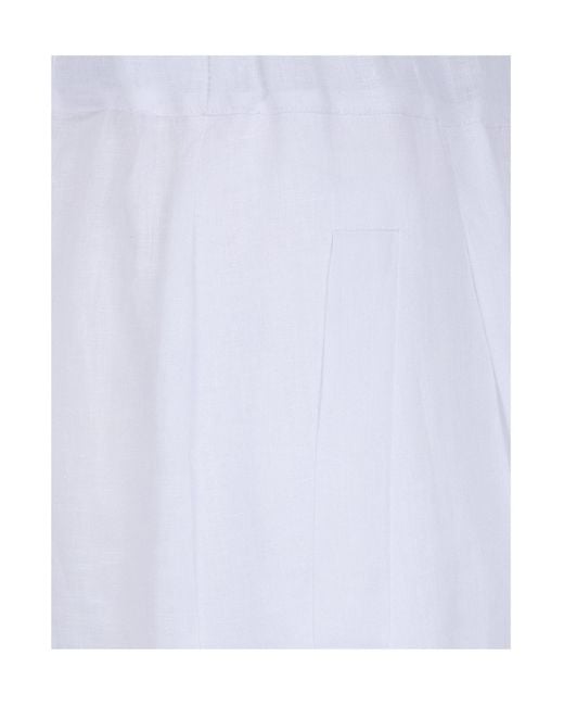 Semicouture White 'Johnny' Linen Trousers