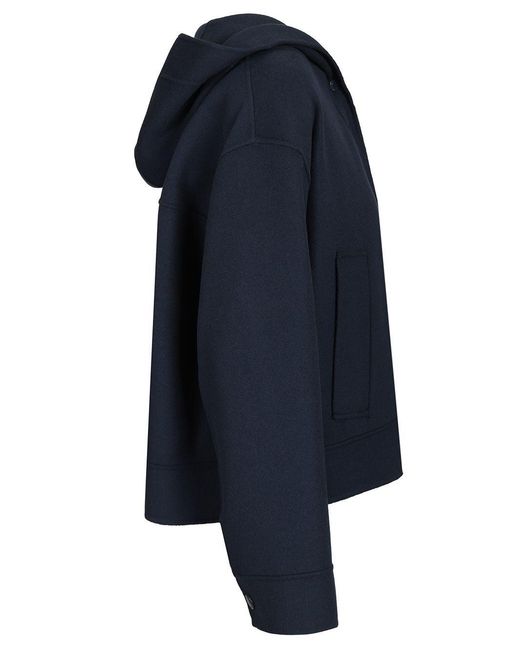 Weekend by Maxmara Blue Relaxed Fit Hooded Coat