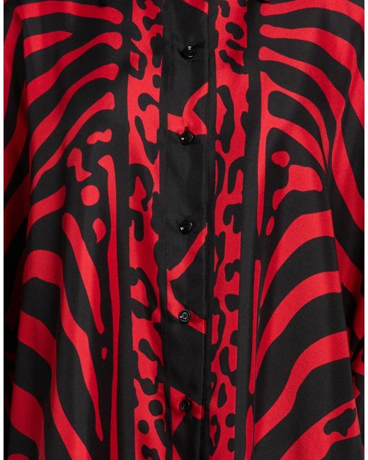 Dolce & Gabbana Red Printed Oversize Shirts