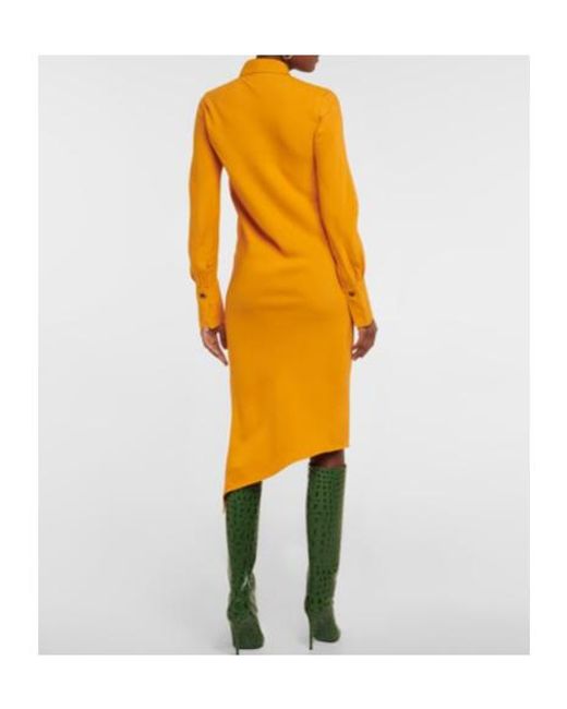 Petar Petrov Orange Aila Asymmetric Shirt Dress