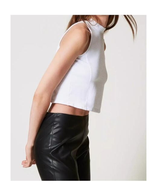 Twinset White Sleeveless Top