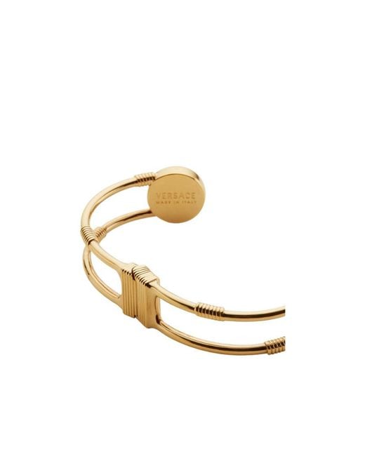 Versace Metallic Medusa Head Safety Pin Bracelet