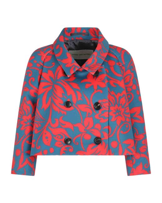 Dries Van Noten Red Long-Sleeved Casual Jacket