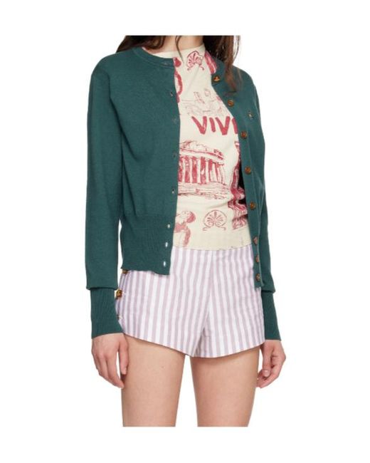 Vivienne Westwood Green Orb Button Cardigan