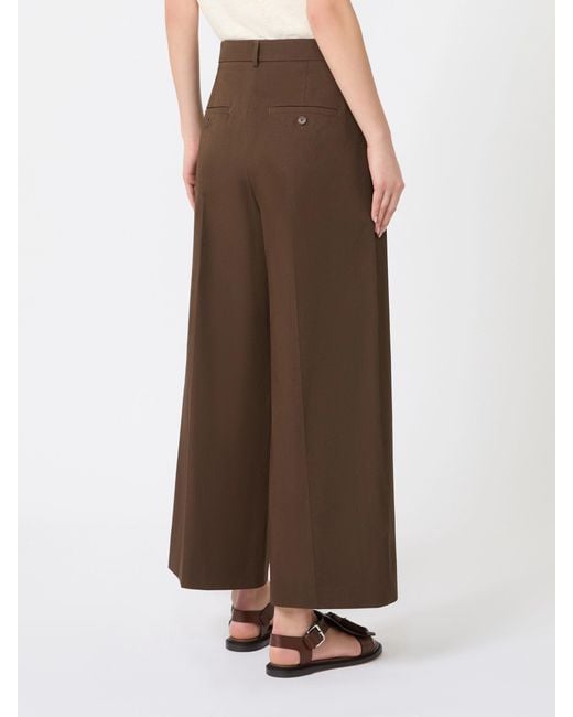 Weekend by Maxmara Brown Bellico Pleated Wide-Leg Pants