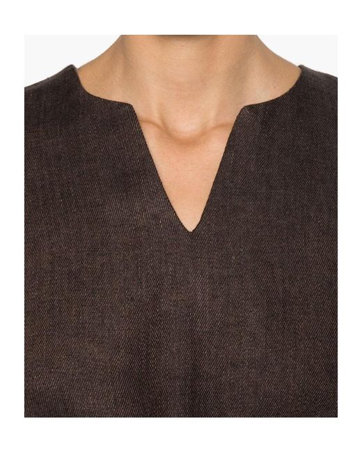 P.A.R.O.S.H. Brown Linen Maxi Dress