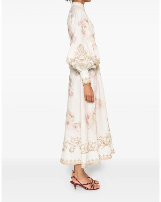 Zimmermann Natural Printed Button Dress
