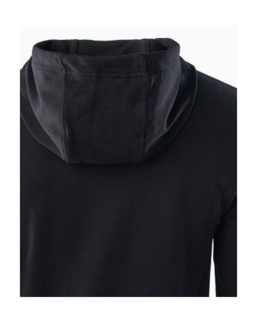 EA7 Blue Logo-Print Pullover Hoodie for men