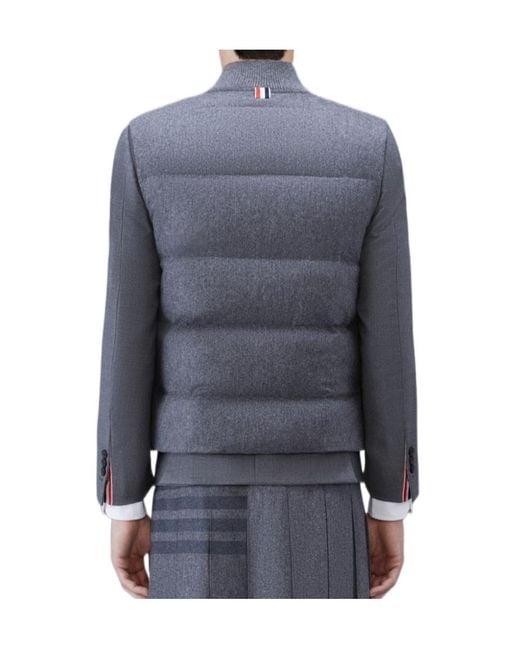 Thom Browne Blue Sleevless Down Vest for men