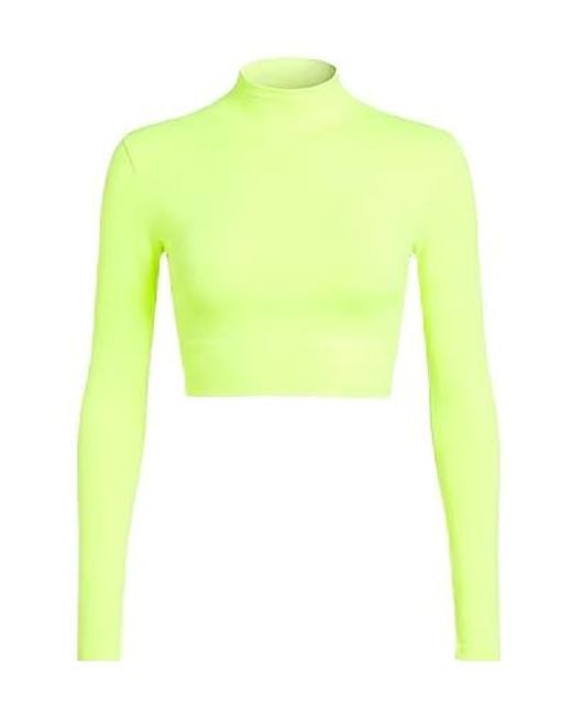 Balenciaga Yellow Highneck Longsleeve Cropped Top