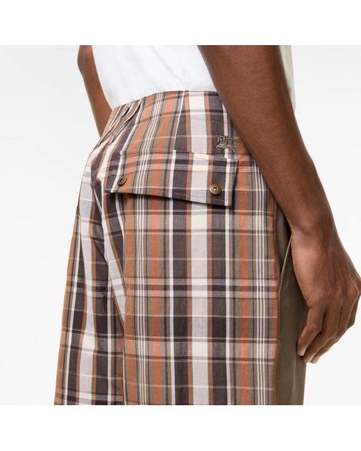 Burberry Natural Tropical Gabardine And Check Chinos for men