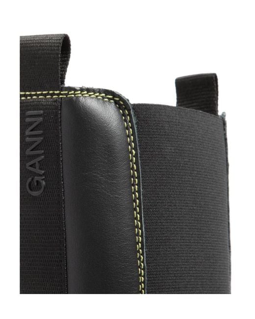 Ganni Black Knee Chelsea Boots
