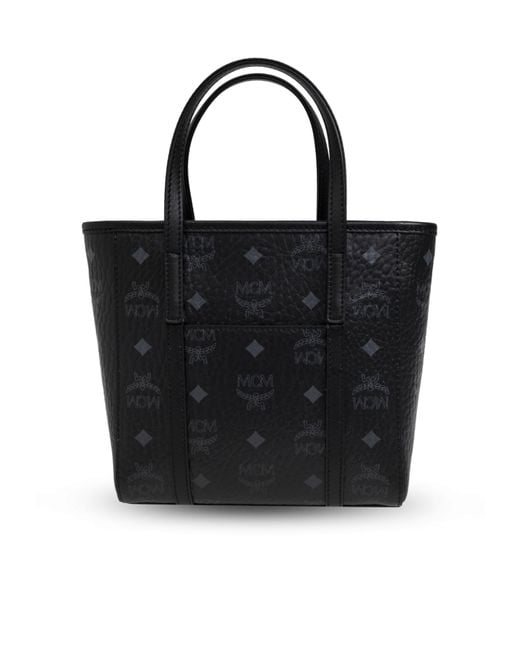 MCM Black Signature Pattern Shoulder Bag