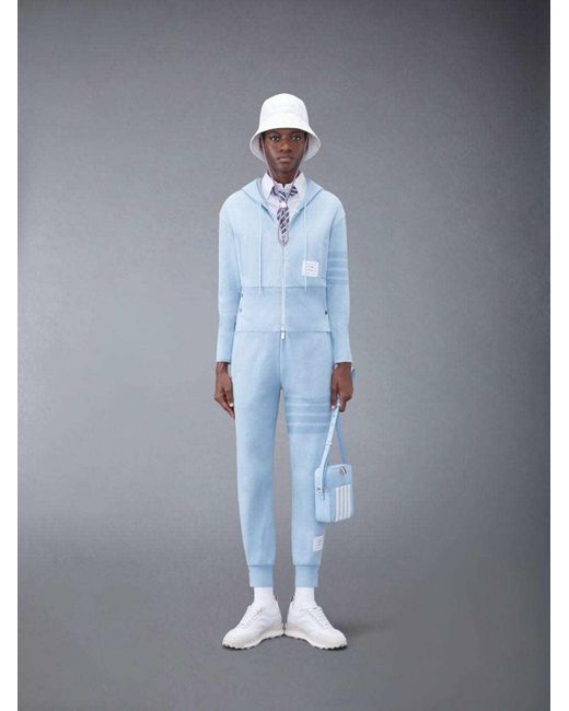 Thom Browne Blue 4-Bar Drawstring Track Pants