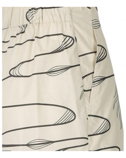 Max Mara Natural Patterned Shorts