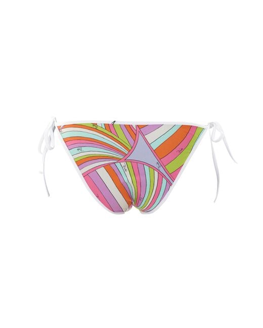 Emilio Pucci White Pucci Printed Tie-Side Bikini Bottoms