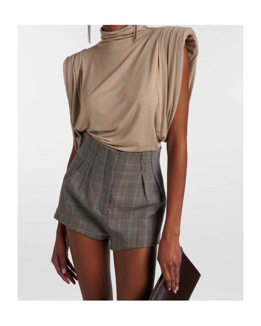 Mugler Natural Draped Jersey Top