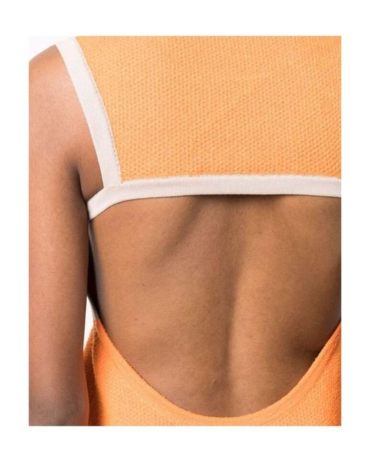 Jacquemus Orange Sorbetto Contrast-Trim Knitted Mini Dress