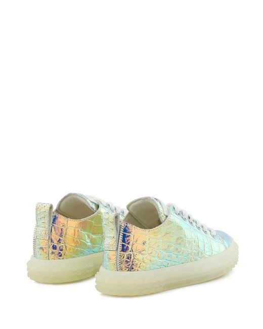 Giuseppe Zanotti Natural Crocodile Low-Cut Casual Sneakers