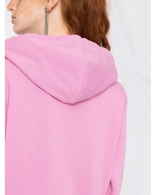 MSGM Pink Logo-Print Hoodie