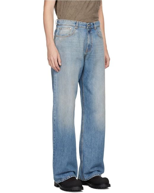 ERL Blue Breakwater Wash Jeans for men