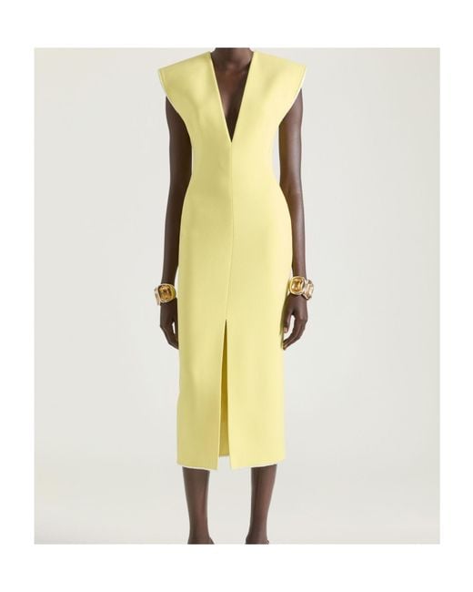 Givenchy Yellow V-Neck Pencil Dress