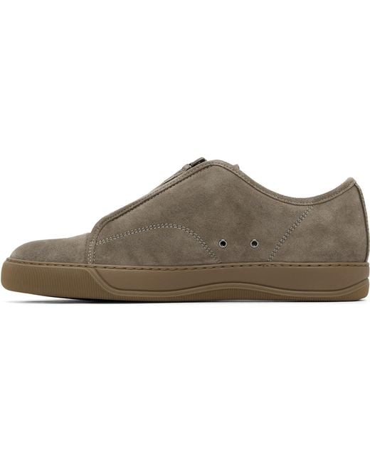 Lanvin Brown Dbb1 Suede Zip Sneakers for men