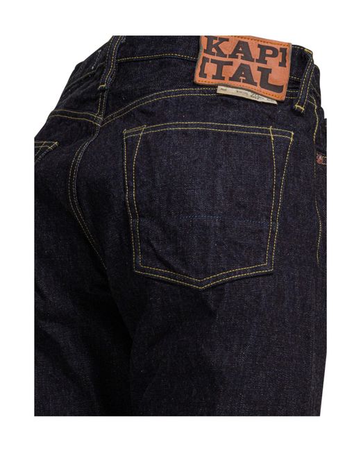 Kapital Blue Logo-Patch Jeans for men