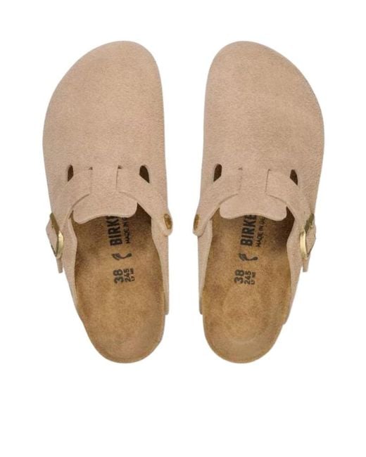 Birkenstock Brown Boston Buckle Suede Sandals for men