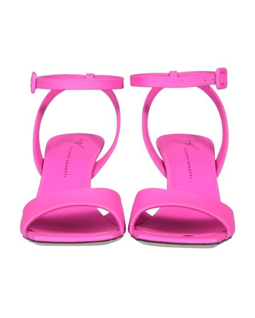 Giuseppe Zanotti Pink Square Toe Buckled Sandals
