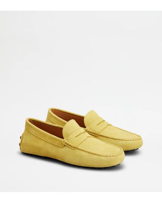 Tod's Yellow Round-Toe Loafers for men