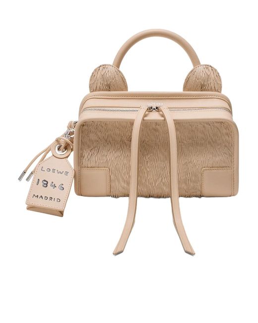 Loewe Natural Mini Lion Fringed Cut Amazona 180 Shoulder Bag