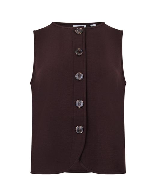 Varley Purple Button-Front Vest