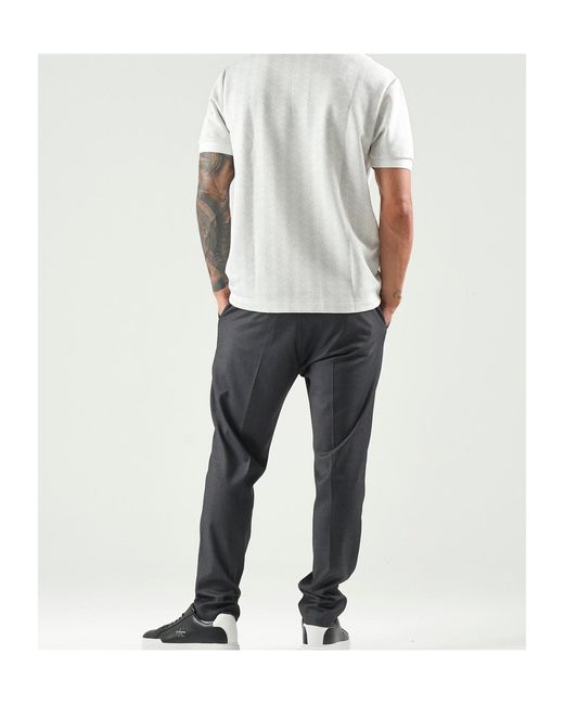 Lacoste White Paris Jacquard Monogram Polo Shirt for men
