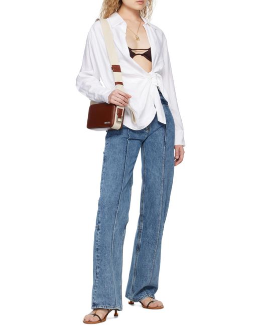 Jacquemus White Bahlia Tie-Up Detailed Blouse