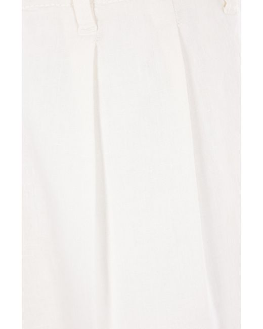 Brunello Cucinelli White Pleated Pants for men