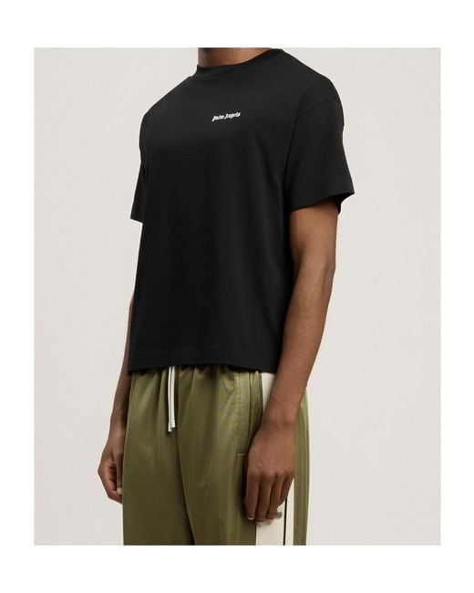 Palm Angels Blue Classic Logo Detailed Tripack T-Shirts for men