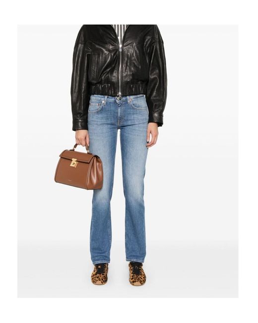 Dondup Blue Reina Straight-Leg Jeans