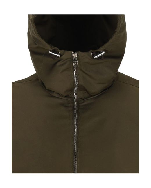 McQueen Green Zipped Hooded Jacket for men